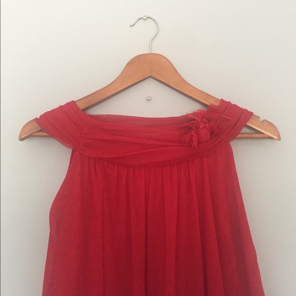 Red Zara Off-the-Shoulder Dress - Picture 3 of 5